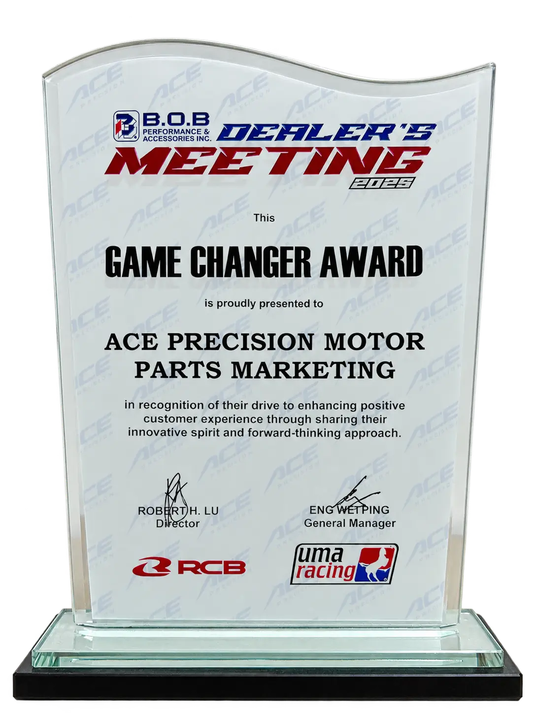 Game Changer Award. B.O.B. Dealer's Meeting 2025.