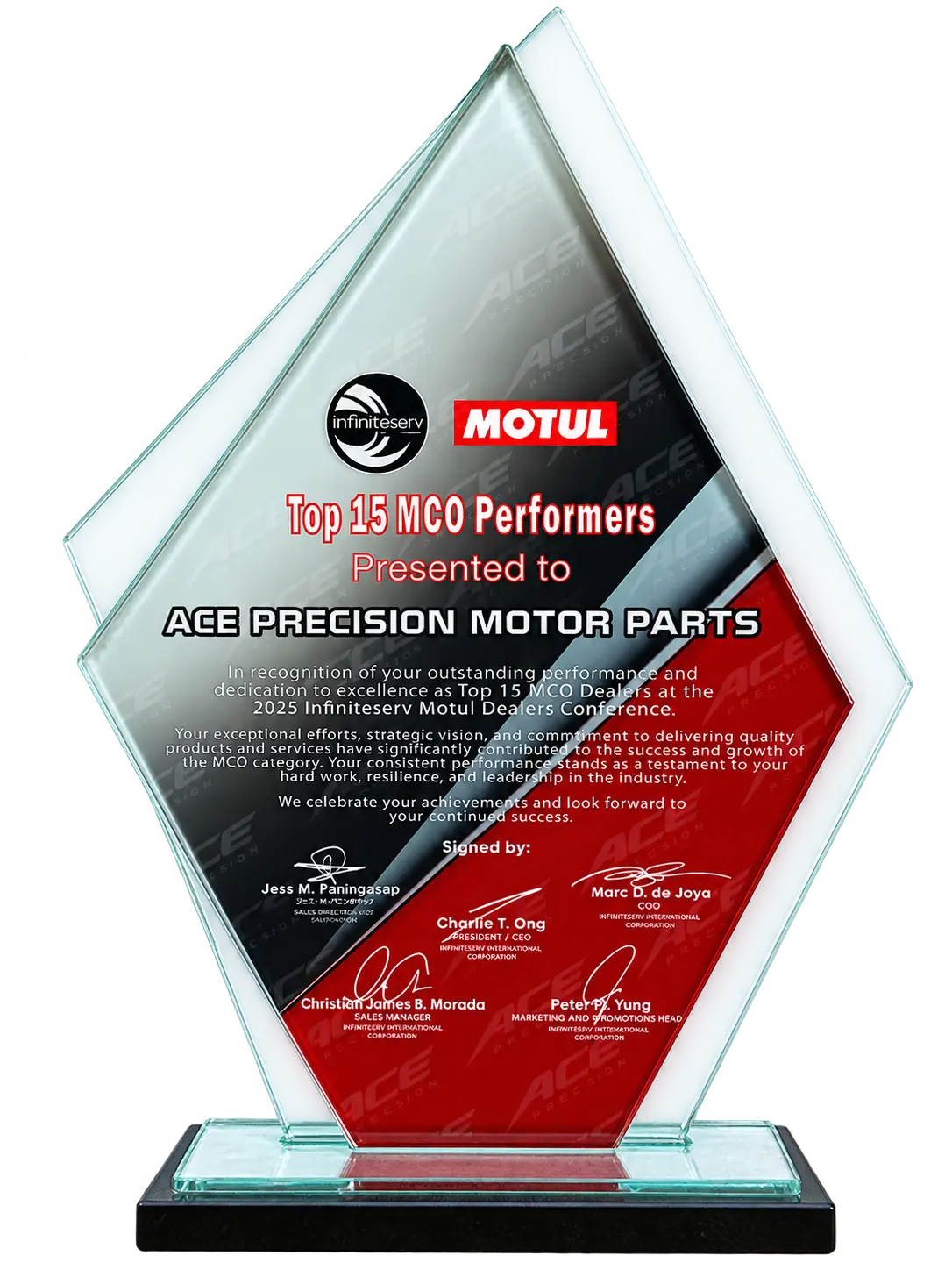 Motul Top 15 MCO Performers. Infiniteserv Motul Dealers Conference 2025.